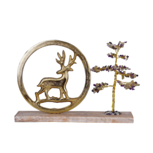 Christmas Reindeer with stone tree