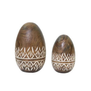 Easter Decoratives wooden carved Eggs