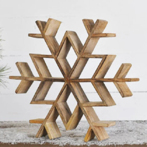 Wooden decorative snowflakes