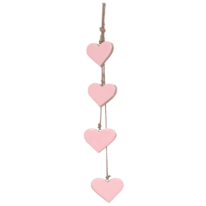 Wooden Hanging Decorative Hearts in Bunch