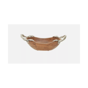 Wooden Bowl With Aluminum Handle