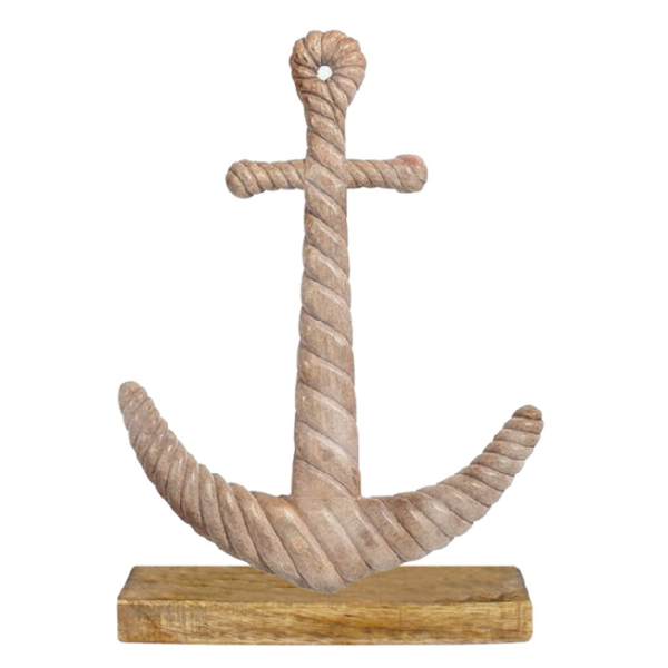 Wooden Aqua Decorative Anchor