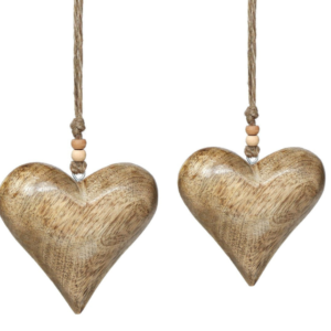 Wooden Hanging hearts